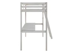 Hoogslaper Gedeon Ii - 90 X 190 Cm - Met Bureau - Massief Grenen - Gebleekt + Matras