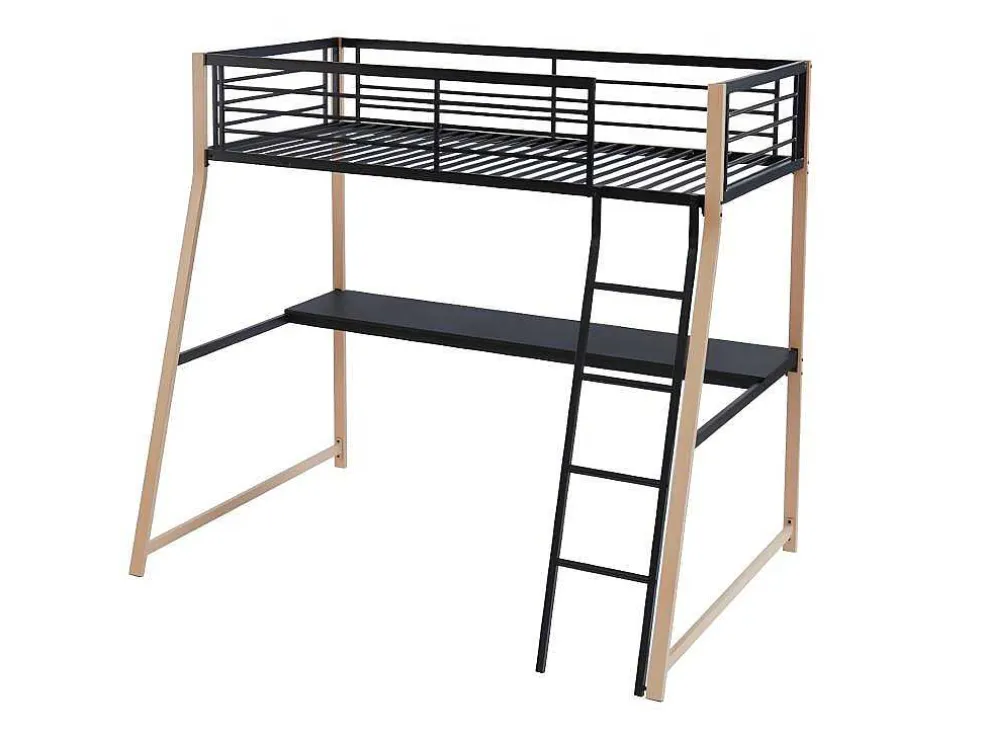 Hoogslaper Malicia - 90 X 190 Cm - Met Hoekbureau - Zwart En Eiken