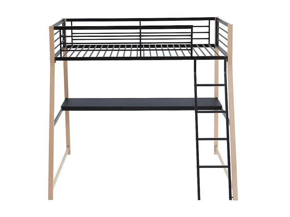Hoogslaper Malicia - 90 X 190 Cm - Met Hoekbureau - Zwart En Eiken
