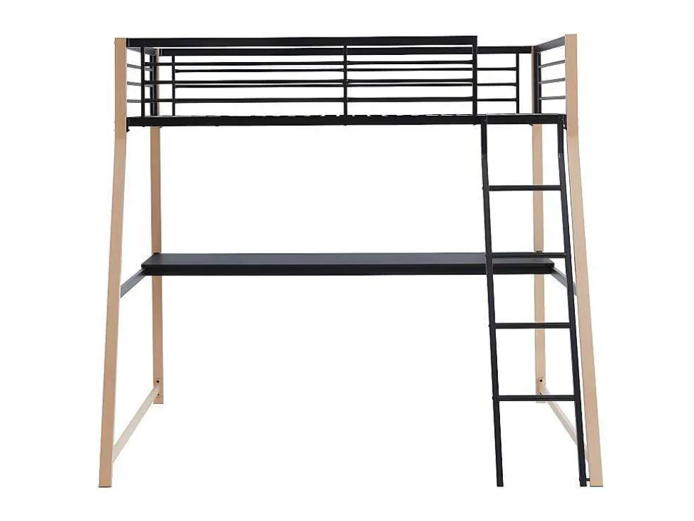 Hoogslaper Malicia - 90 X 190 Cm - Met Hoekbureau - Zwart En Eiken
