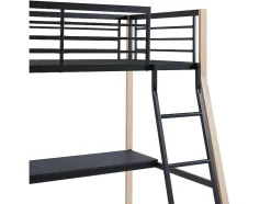 Hoogslaper Malicia - 90 X 190 Cm - Met Hoekbureau - Zwart En Eiken