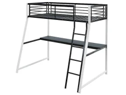 Hoogslaper Malicia - 90 X 190 Cm - Met Hoekbureau - Zwart En Wit + Matras