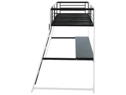 Hoogslaper Malicia - 90 X 190 Cm - Met Hoekbureau - Zwart En Wit + Matras