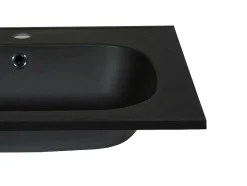 Inbouwwastafel In Hars Met Steenlook - Zwart - L60 X B46 Cm - Okiwa