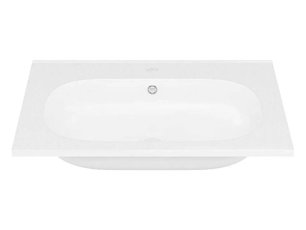 Inbouwwastafel Van Hars Met Steeneffect - Wit - L60 X B46 Cm - Okiwa