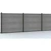 Ingraafbare Omheining H156 Cm - Set 6 Composietplaten + 2 Lichtgrijze Palen - Enola