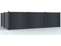 Ingraafbare Omheining H156 Cm - Set 6 Composietplaten + 1 Antracietkleurige Paal - Enola
