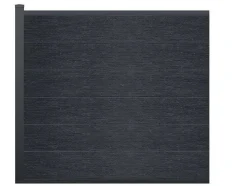 Ingraafbare Omheining H156 Cm - Set 6 Composietplaten + 1 Antracietkleurige Paal - Enola