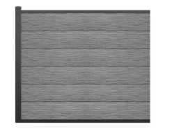 Ingraafbare Omheining H156 Cm - Set 6 Composietplaten + 1 Lichtgrijze Paal - Enola