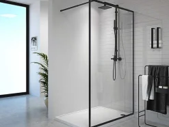 Inloopdouchescherm - 120 X 200 Cm - Mat Zwart - Gehard Glas - Amberi