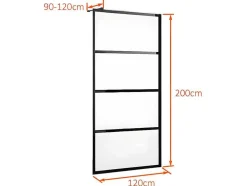 Inloopdouchewand Inaya In Industriele Stijl - 120X200 Cm