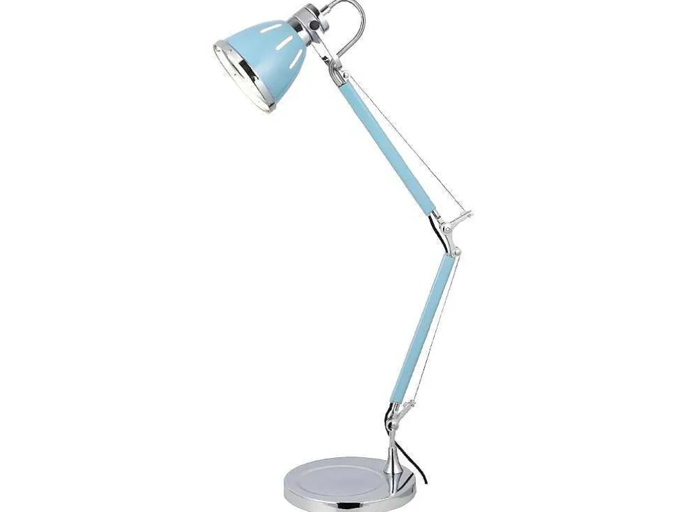 Jerona Tafellamp, Blauw, Chroom, 21X21X86 Cm, Epikasa