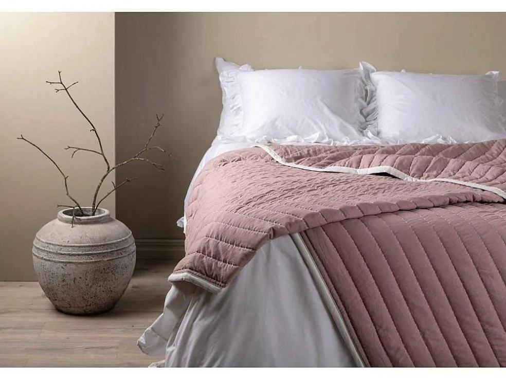 Juni Sprei 180X260Cm Oudroze, Wit.