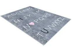 Junior 52106.801 Tapijt Wasbaar Alfabet Voor Kinderen Antislip - Grijs 120X170 Cm
