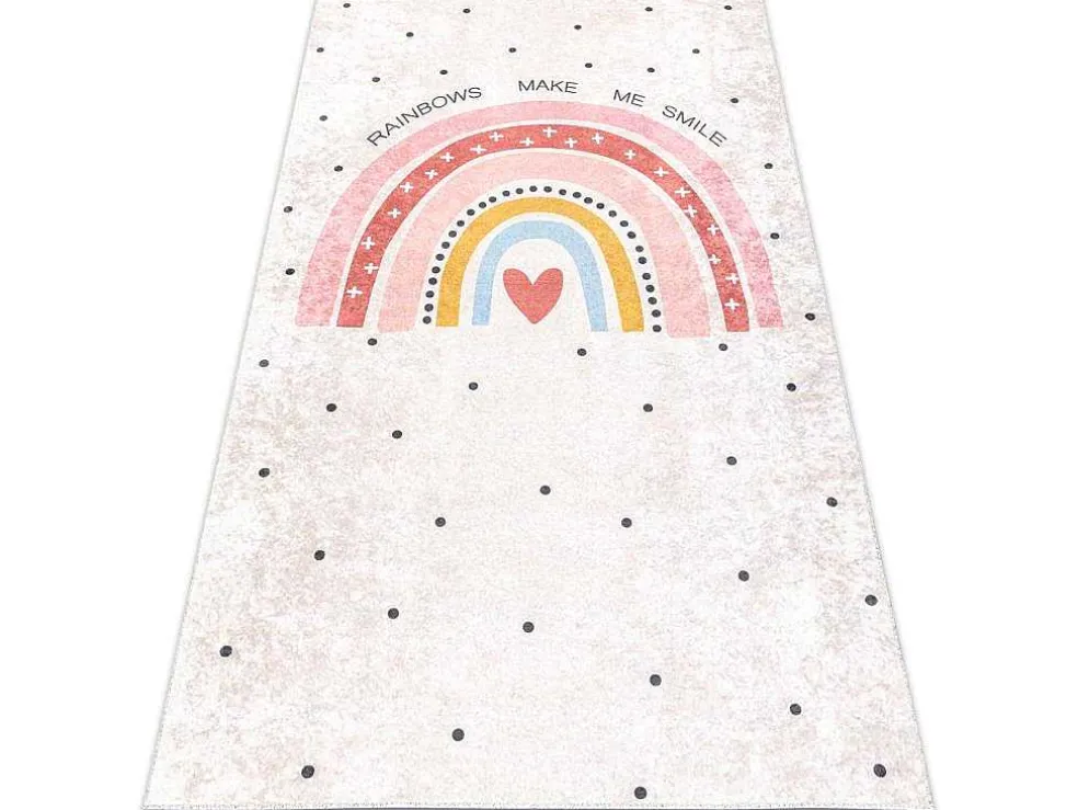 Junior 51300.802 Tapijt Wasbaar Regenboog, Stippen Voor Kinderen Antis 160X220 Cm