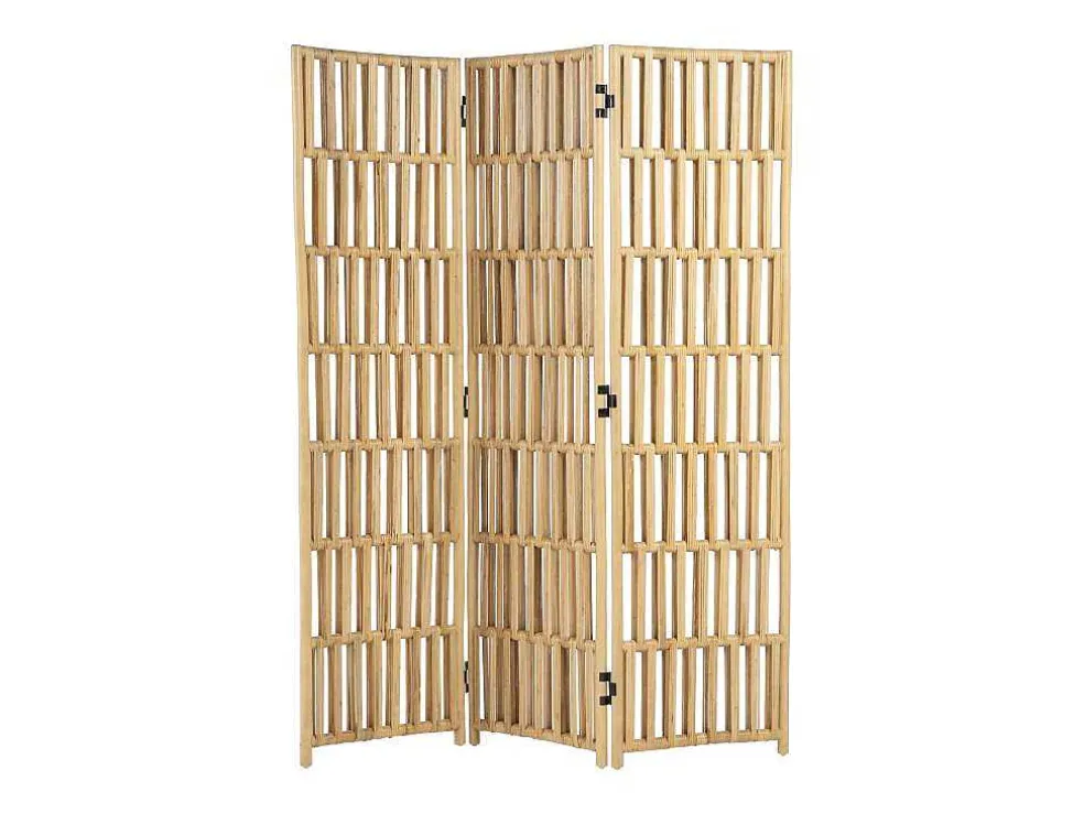Kamerscherm Van Rotan Met 3 Luien - L140 X H180 Cm - Naturel - Gideon
