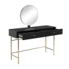 Kaptafel Met Spiegel En 2 Lades - Mdf En Staal - Zwart En Goud - Milavia Van Pascal Morabito