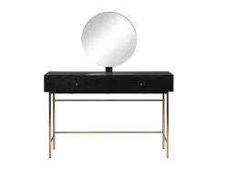 Kaptafel Met Spiegel En 2 Lades - Mdf En Staal - Zwart En Goud - Milavia Van Pascal Morabito