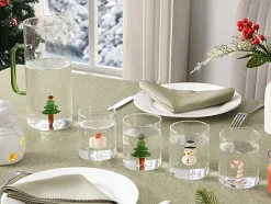 Karaf + Set Van 4 Glazen Met Kerstmotieven - Scopa