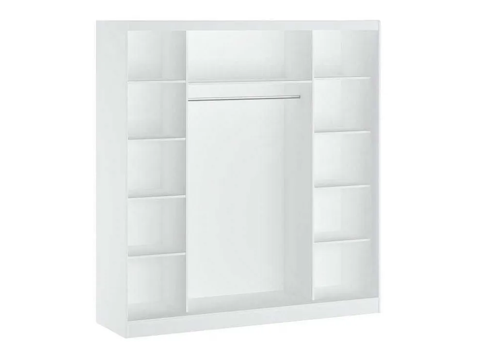 Kast Met 2 Schuifdeuren - Met Spiegel - L200 Cm - Wit - Ochira