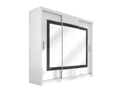 Kast Met 3 Schuifdeuren - Met Spiegel - L. 250 Cm - Kleur: Wit - Autlan