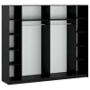 Kast Met 2 Schuifdeuren - Met Spiegel - L244 Cm - Zwart - Nimela