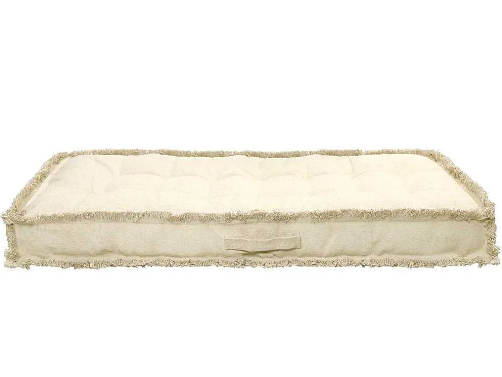 Katoenen Paletkussen Met Franjes - L. 120 X B. 60 Cm - Beige - Honduras