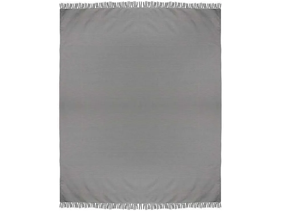 Katoenen Sprei Met Franjes - 230 X 250 Cm - Grijs - Segna