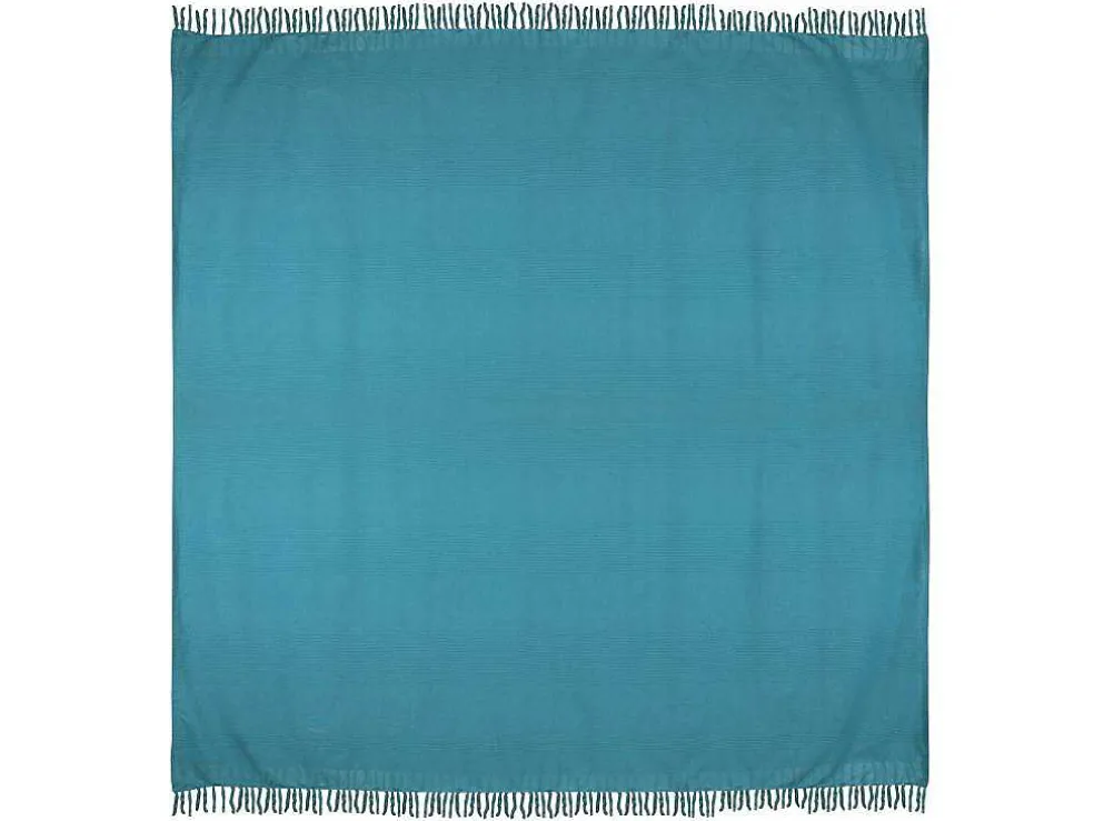 Katoenen Sprei Met Franjes - 230 X 250 Cm - Blauw - Segna
