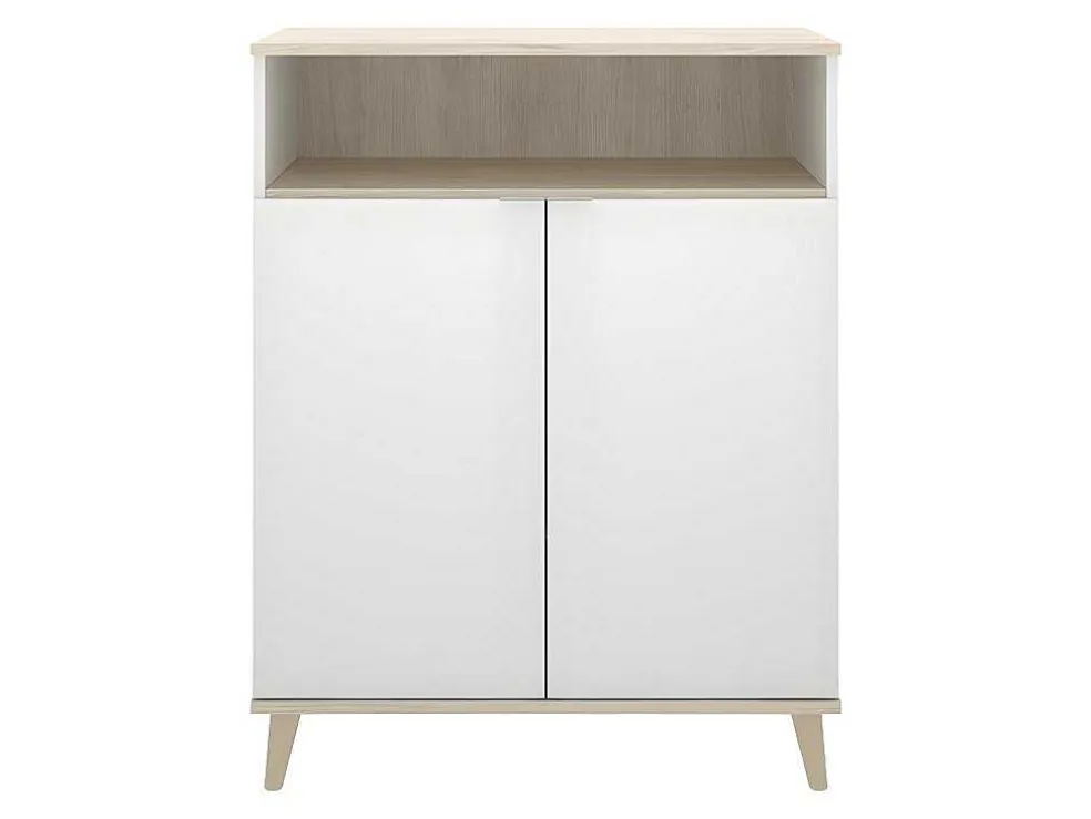 Keukenbuffet Wajdi - 2 Deuren En 1 Nis - Wit En Eiken