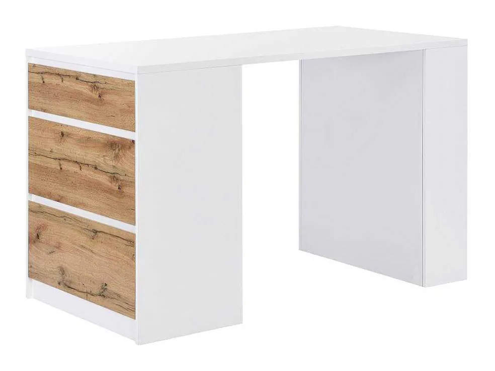 Keukeneiland Met 3 Lades En 8 Nissen Van Mdf - Licht Naturel En Wit - Palestrina