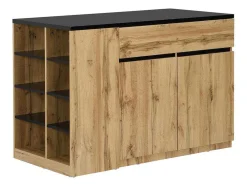 Keukeneiland Met Opbergruimte - Zwart En Naturel - Meili