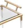 Keukentrolley Met Twee Bladen In Gehard Glas En Metaal - Transparant En Goudkleurig - Orula