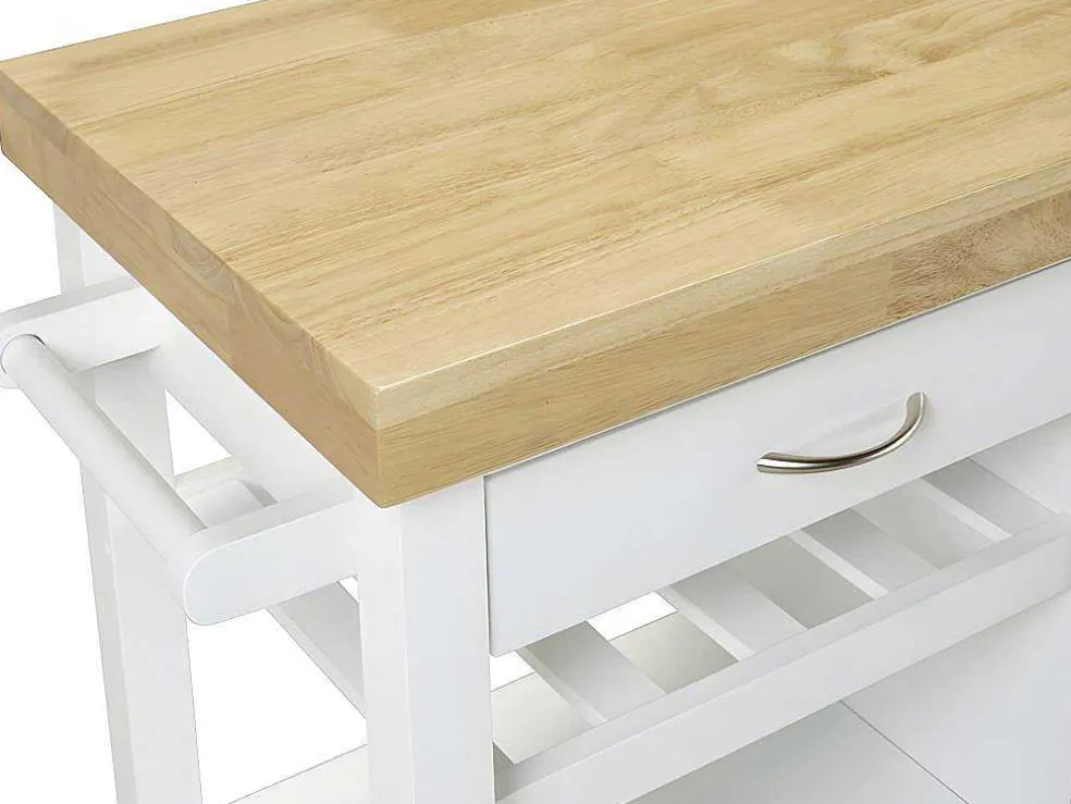 Keukentrolley Skyler Op Wieltjes - 1 Deur & 1 Lade - Hevea