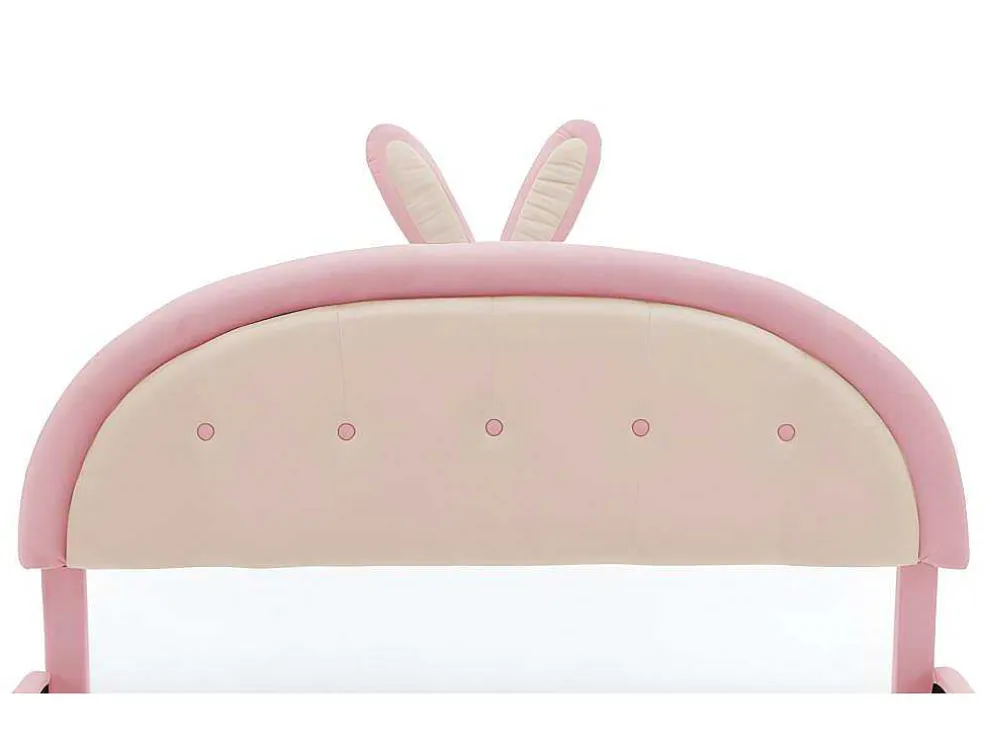 Kinderbed Bekleed Met Fluweel 140X200Cm - Met Lattenbodem - Roze