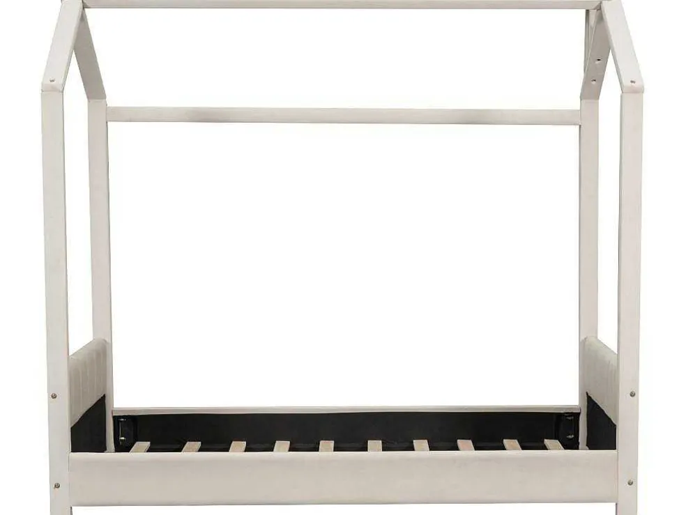 Kinderhutbed 90X200Cm In Fluweel - Lattenbodem - Beige