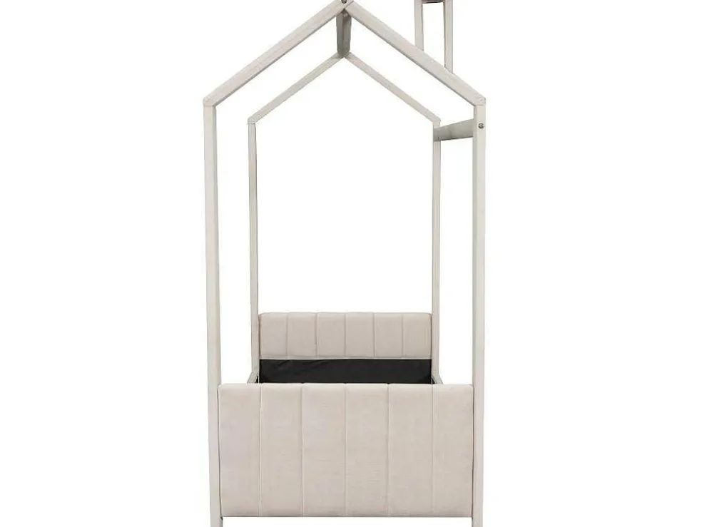Kinderhutbed 90X200Cm In Fluweel - Lattenbodem - Beige