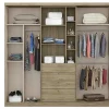 Kledingkast - Schuifdeuren - Spiegel En Laden - L240 Cm - Naturel En Ivoorkleur - Bodil Ii