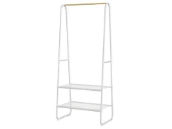 Kledingrek - L64 Cm - Wit Metaal En Beukenhout - Dogu