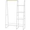 Kledingrek - L100 Cm - Wit Metaal En Beukenhout - Dogu