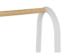 Kledingrek - L100 Cm - Wit Metaal En Beukenhout - Dogu