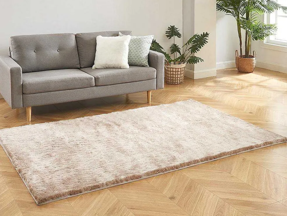 Kleed Shaggy Dolce Taupe Met Beige Weerschijn - Polyester - 120*170 Cm