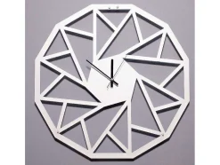 Klok Geometrisch 1, Wit, Zwart, 50X1,5X50 Cm, Epikasa