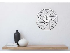 Klok Geometrisch 1, Wit, Zwart, 50X1,5X50 Cm, Epikasa