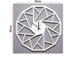 Klok Geometrisch 1, Wit, Zwart, 50X1,5X50 Cm, Epikasa