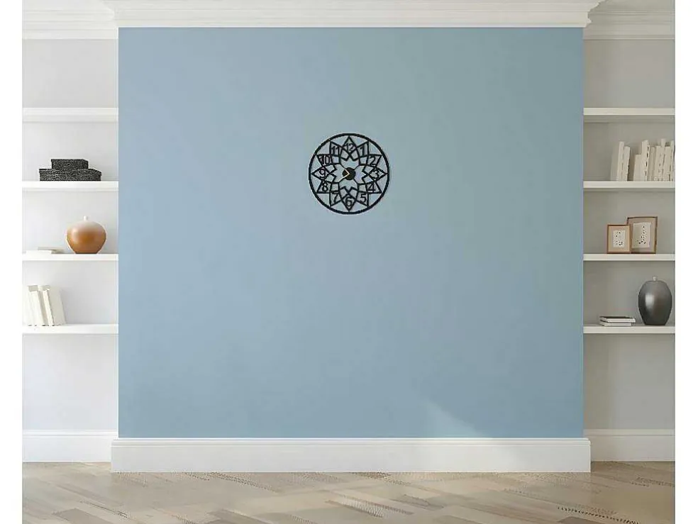 Klok Geometrisch 4, Zwart, 50X1,5X50 Cm, Epikasa