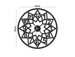 Klok Geometrisch 4, Zwart, 50X1,5X50 Cm, Epikasa