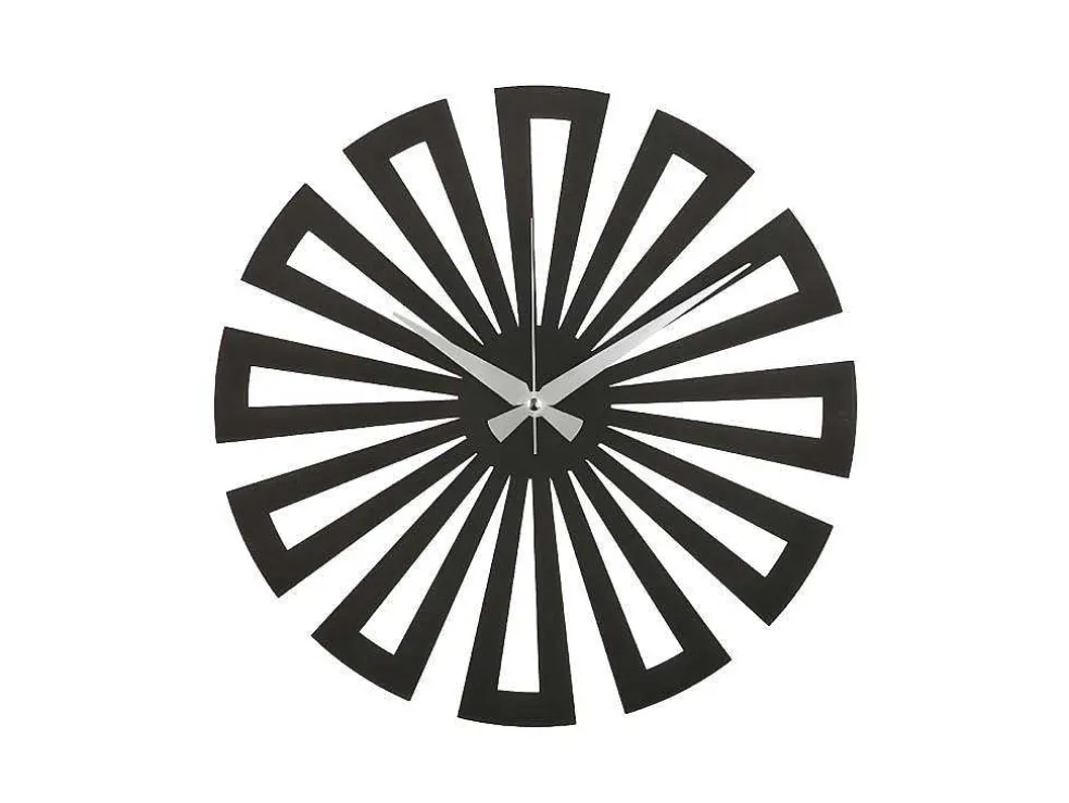 Klok Geometrisch 6, Zwart, Zilver, 50X1,5X50 Cm, Epikasa