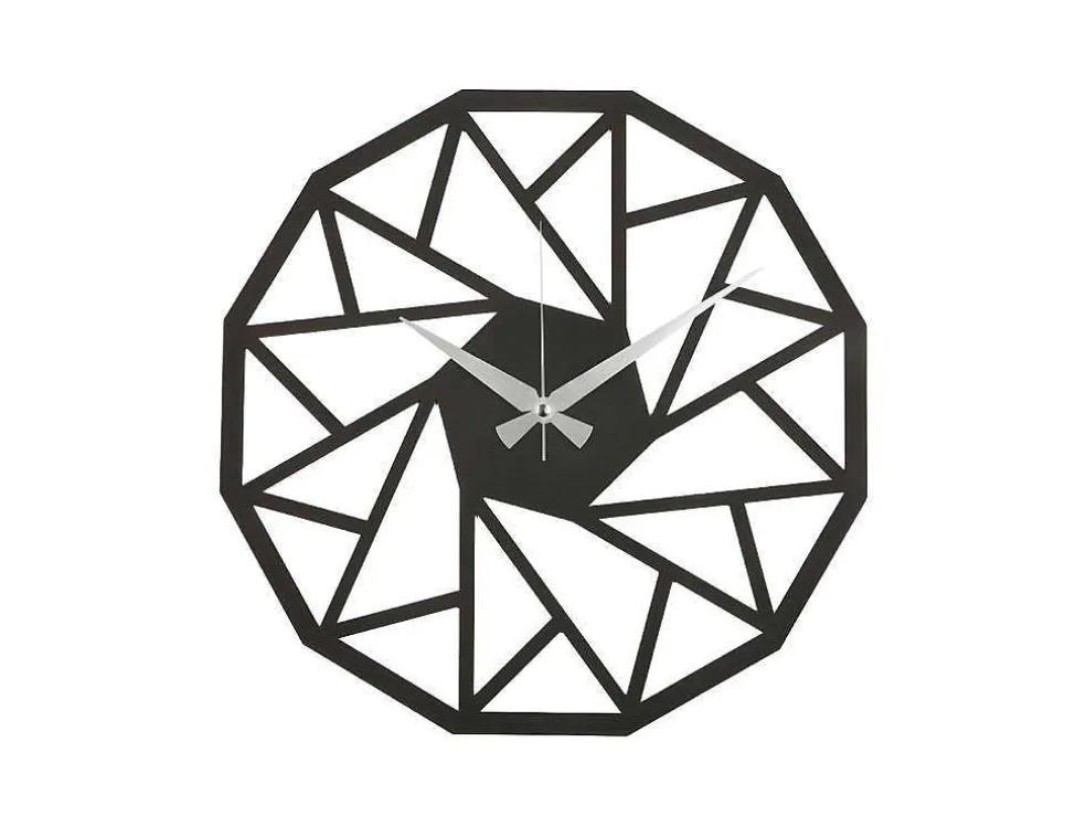 Klok Geometrisch 7, Zwart, Zilver, 50X1,5X50 Cm, Epikasa