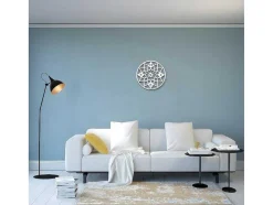 Klok Geometrisch, Wit, Zwart, 50X1,5X50 Cm, Epikasa